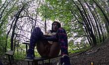 My girlfriend with the big ass passionately plays with her pussy.