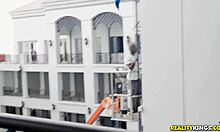 stunning blonde with small 18+ tits gives a good blowjob