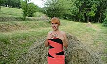 Cute Chick Undressing On The Grass