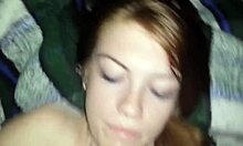 Babe Lux yanks glass dildo for orgasm 😍