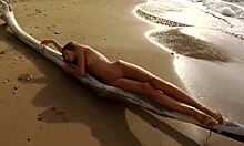 Blonde Model Poses Naked With Long Legs