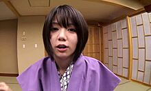 Playful Japanese DOLL BLOWS Hard Boner with Skill