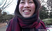 Spicy Asian Chick Shows Off Her White Underwear