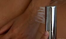 Tanned Brunette Showing Delicious Pussy In Hot Tub