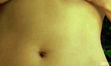 Tanned Brunette Showing Delicious Pussy In Hot Tub