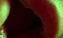 Long-Legged Brunette Poses Nude on Sofa