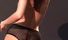 Wow, hat-wearing cutie strips to show shaved pussy!