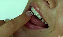 Tanned Blondie Showing Off Her Goodies On A Couch