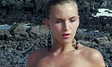 i'm a ponytailed blonde teen 18+ posing huge boobs in snow