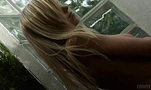 Perfect blonde, are you watching my wet body?