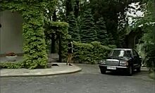 Busty brunette Anita Dark sucks dick in public outdoor blowjob!