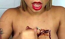 Crystina Rossi Drips Chocolate Syrup on Her Tits for Fun