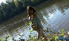 Pregnant Bombshell Shows Half-Naked Body By Water