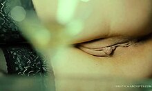 Stockings-Clad Teen Elle Rose Masturbates While Enjoying a Cocktail.