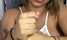 Crystina Rossi's UNMATCHED HANDJOB SKILLS SHOWCASED in POV with interracial blowjob and facial.