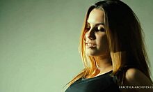 Stockings-Clad Teen Elle Rose Masturbates While Enjoying a Cocktail.