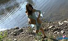 Pregnant Bombshell Shows Half-Naked Body By Water