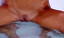 yo, check this wet beauty Guerlain flashing her shaved teen pussy in a hot tub!
