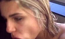 Wet beauty Crystina Rossi getting a hard interracial fuck in public, with handjob and facial