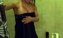 wet amateur crystina rossi shows goodies in shower