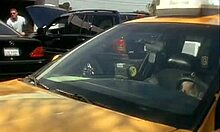 horny sondra hall gives outdoor blowjob to cabbie in close-up