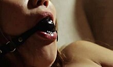 Ballgagged Beauty Elle Rose Toys Her Pussy