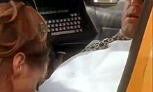 horny sondra hall gives outdoor blowjob to cabbie in close-up