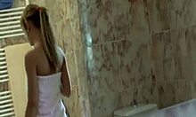 Wet beauty Jennifer Love teases her pussy in the shower!