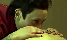 Avy Scott, blond with big tits, getting fingered hard by kinky masseuse