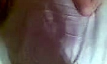 dark-haired hottie deepthroating cock on cam with handjob