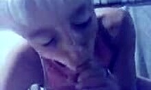 Can you believe this blond whore sucking my big cock in POV?