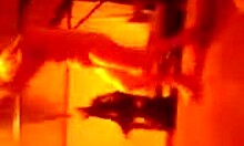 This blonde in black panties did a little strip show for fun.