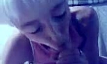 Can you believe this blond whore sucking my big cock in POV?