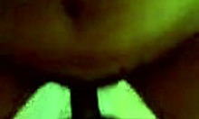 Hairy pussy hoe riding massive dong on cam