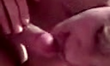 blond-haired amateur playing with his hot cock in lingerie.