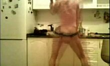 Black Panties Beauty Strips In Kitchen On Webcam