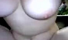 This chubby amateur rides my cock in the backroom POV