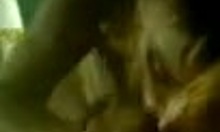 Sweaty blond slut furiously jerks big dick in amateur blowjob