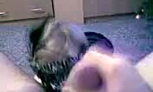 Mask-Wearing Amateur Slut Sucking Big Fat Dick