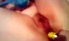 Hairy Pussy Hottie Fucked With Toy