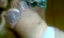 my wife in white panties teasing with her big tits