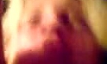 this pov close-up shows the blonde amateur in action