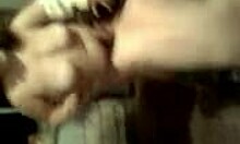 I'm a perky tits brunette, getting my pussy licked thoroughly at home