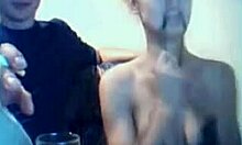 blonde beauty strips on cam