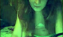 Look at this teen stripping her green panties and bra