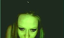 Watch this pale blonde amateur masturbate in the dark?