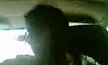 brunette girlfriend groped in parked car outdoors