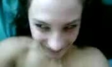 Playful brunette girlfriend shows off her charm