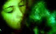 Dark-haired girlfriends making out and sucking it in POV!