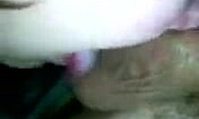 Messy hairdo brunette teen sucking big cock and licking balls 😍